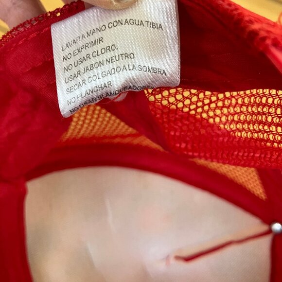 Mexico Embroidered Trucker Hat Red Oaxaca Floral Snapback Mesh Baseball Cap - Picture 10 of 10